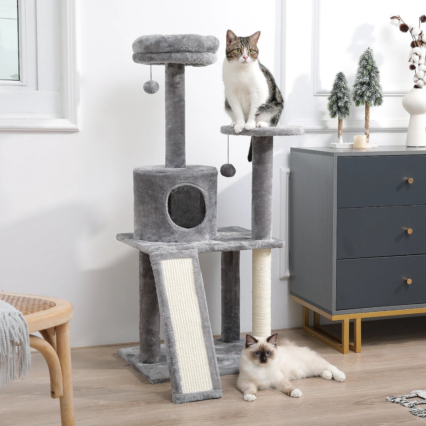 Multi-Level Cat Tree Tower with Cozy Condo: Indoor Climbing Furniture