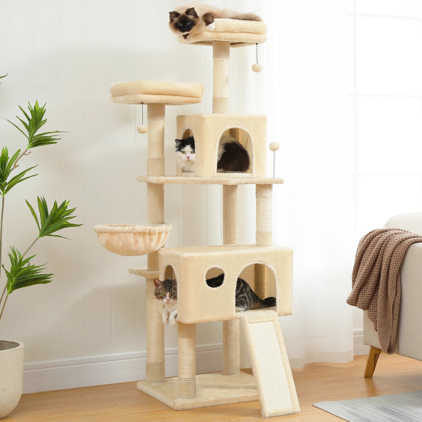 Multi-Level Cat Tree Tower with Cozy Condo: Indoor Climbing Furniture