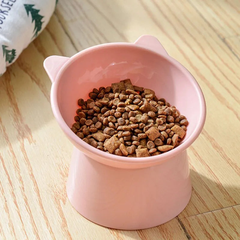 Raised Pet Food Bowl for Cats and Dogs - Anti-Tip Design for Comfort