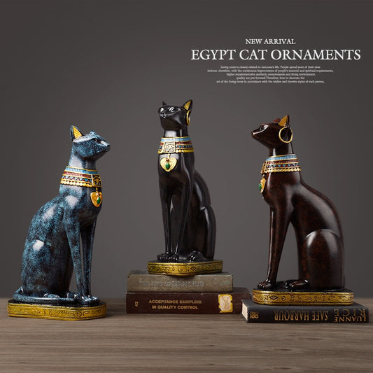 Capture the Elegance with an Egyptian Cat Resin Figurine