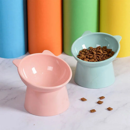 Raised Pet Food Bowl for Cats and Dogs - Anti-Tip Design for Comfort