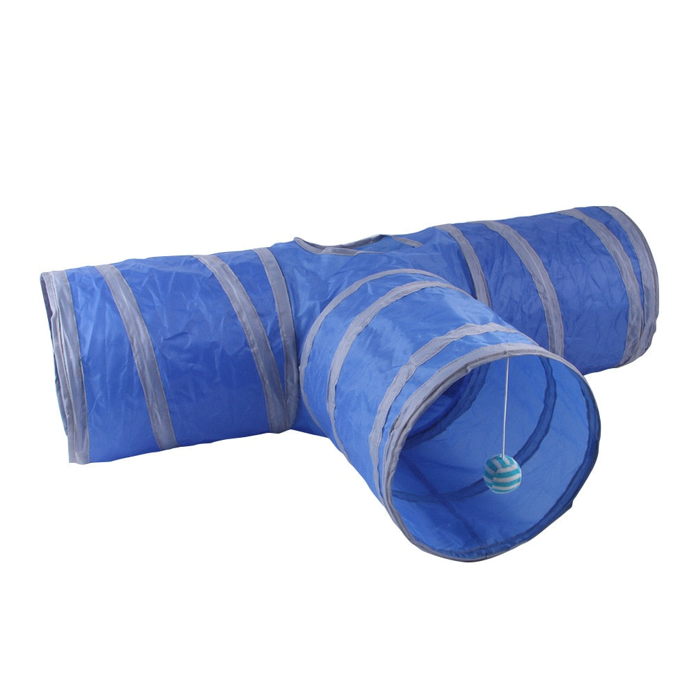 Collapsible Cat Tunnel with Peek Hole - Interactive Pet Toy