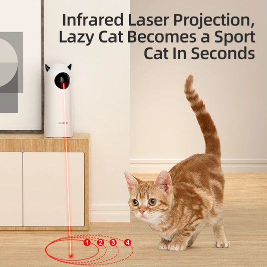 ROJECO Interactive Automatic Laser Cat Toy - Smart Teasing Pet LED Toy for Cats and Dogs