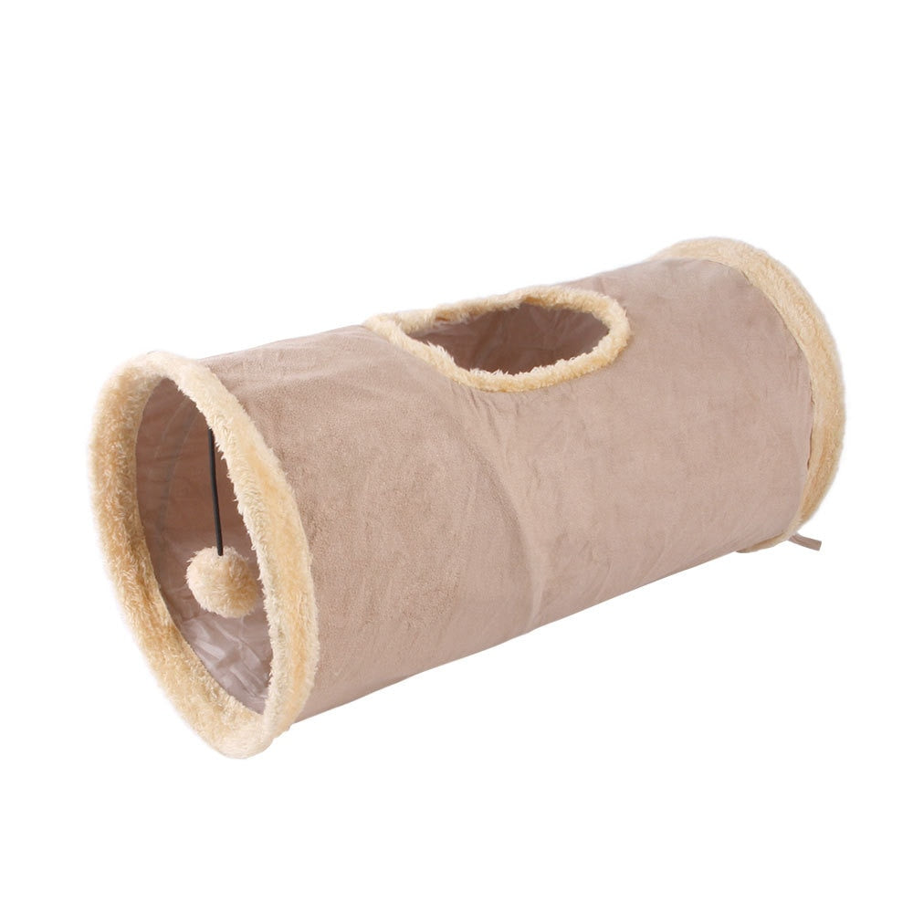 Collapsible Cat Tunnel with Peek Hole - Interactive Pet Toy