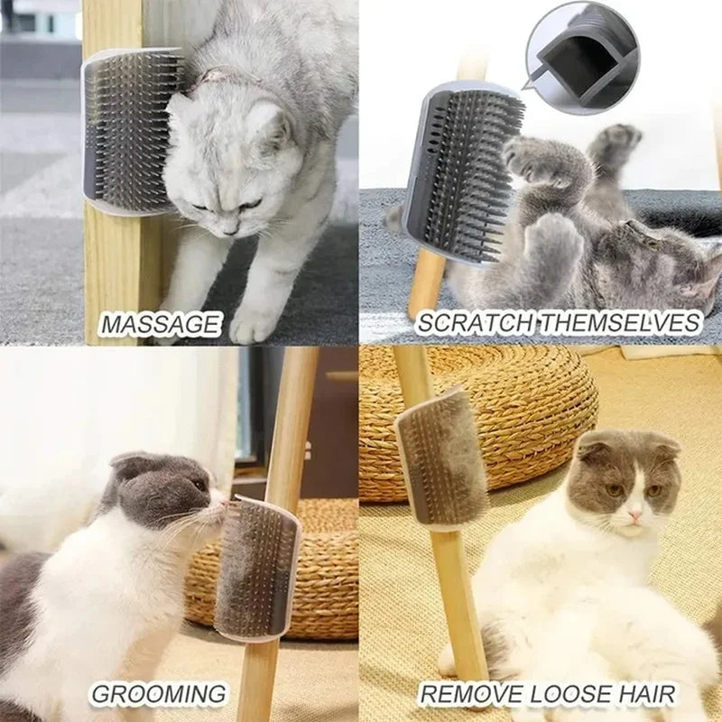 Corner Cat Brush for Massage and Hair Removal - Easy-to-Use Grooming Tool