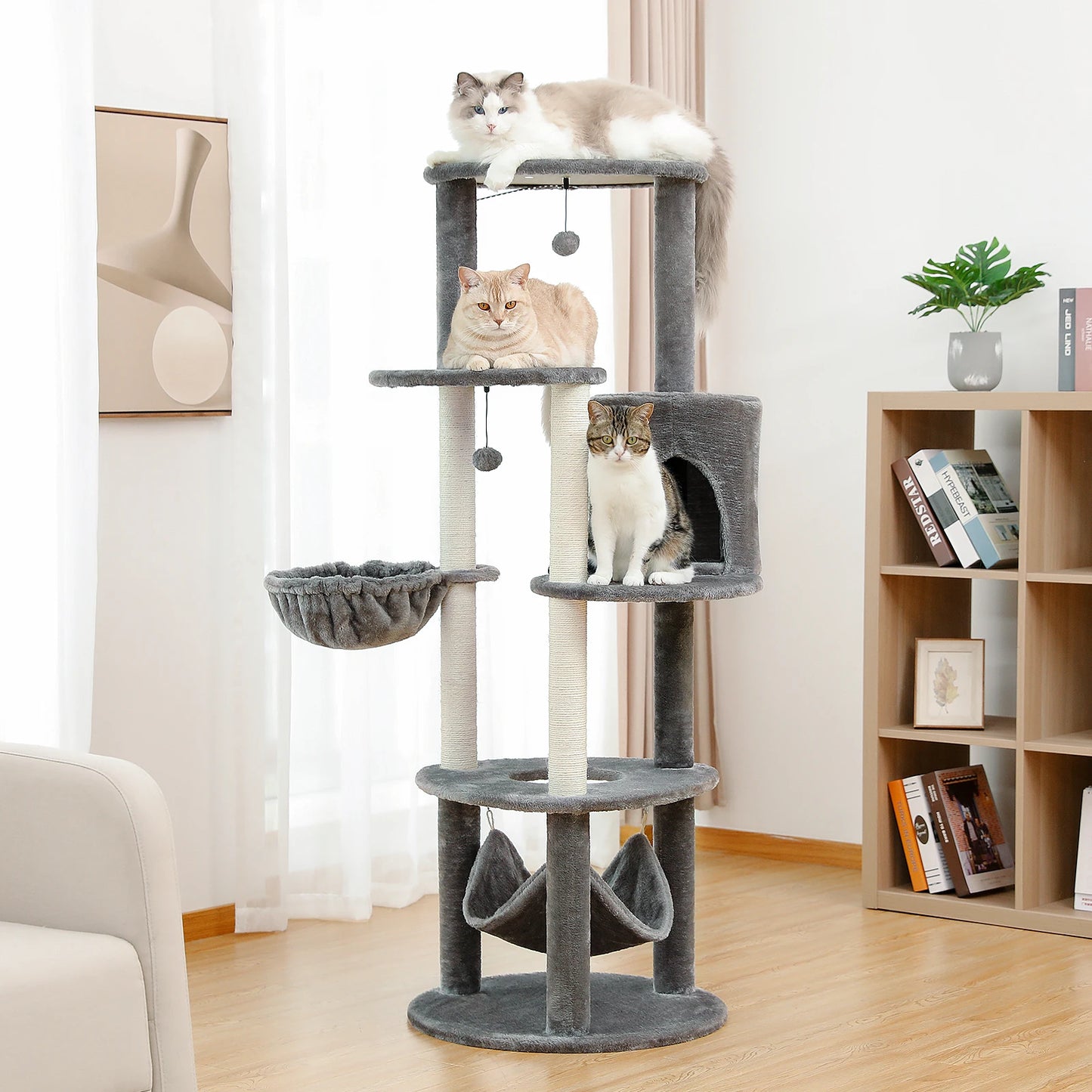 Multi-Level Cat Tree Tower with Cozy Condo: Indoor Climbing Furniture