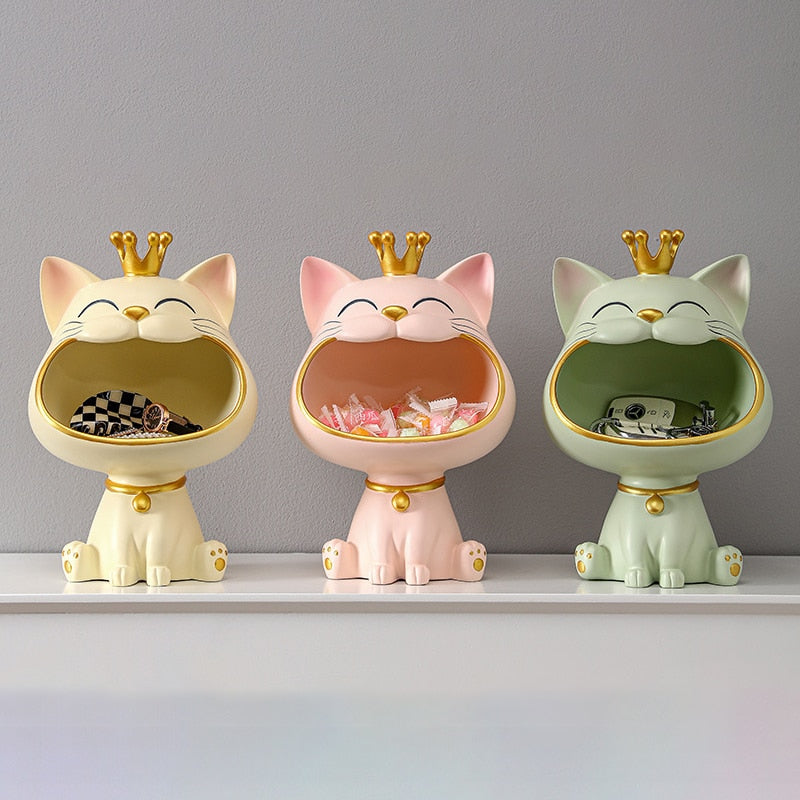 ERMAKOVA Lucky Cat Storage Sculpture: Modern Home Decor