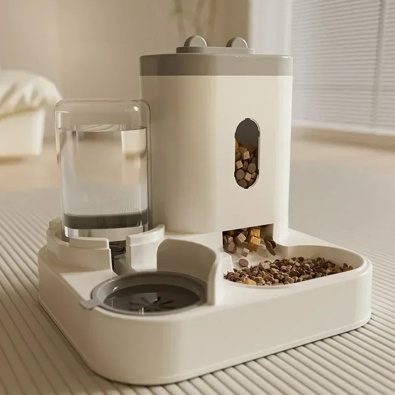 Automatic Pet Feeder with Water Fountain & Raised Stand - Large Capacity Bowl for Cats