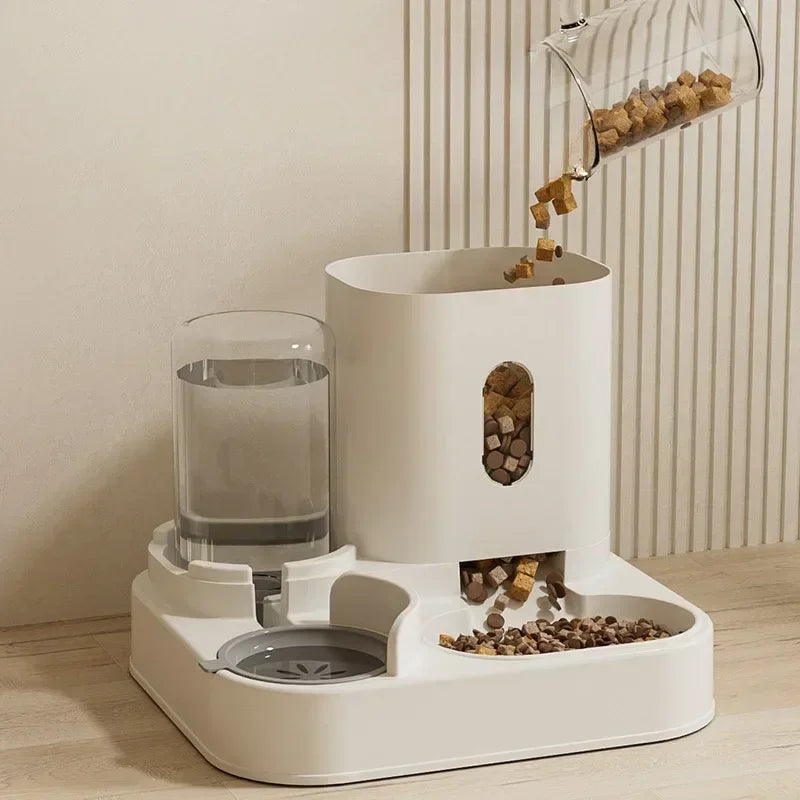 Automatic Pet Feeder with Water Fountain & Raised Stand - Large Capacity Bowl for Cats