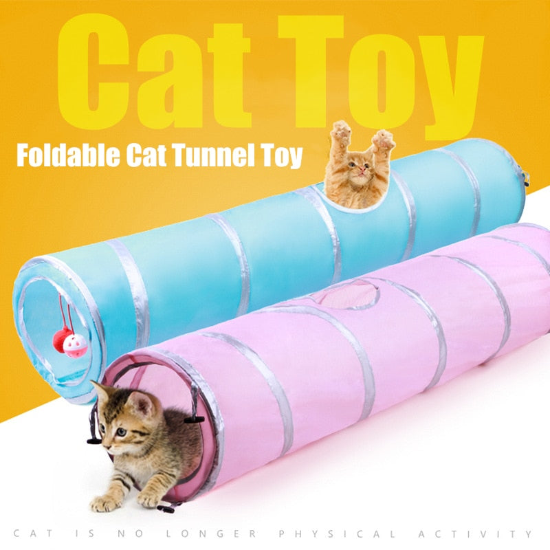 Collapsible Cat Tunnel with Peek Hole - Interactive Pet Toy