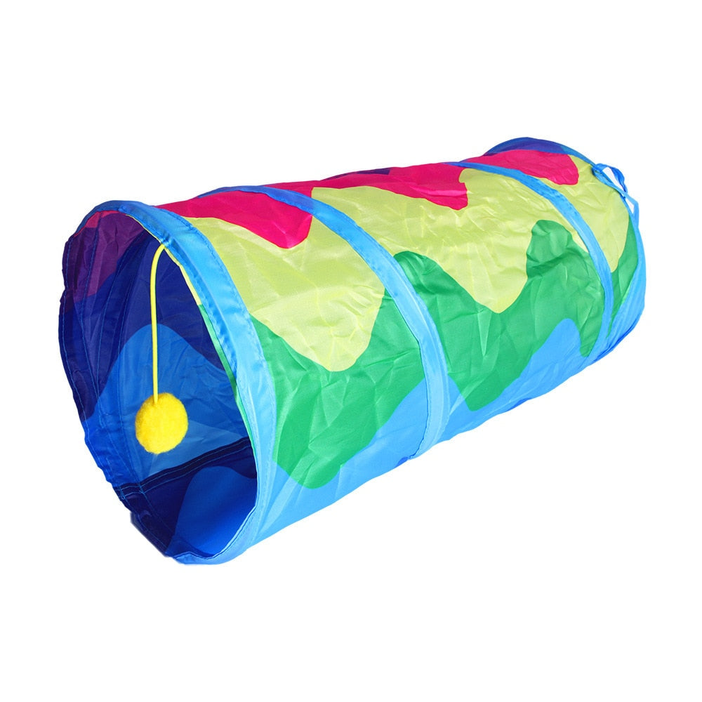 Collapsible Cat Tunnel with Peek Hole - Interactive Pet Toy