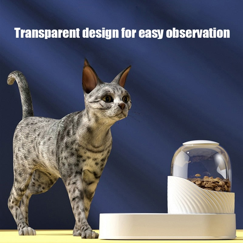 Gravity-Powered Pet Feeder and Drinker for Cats