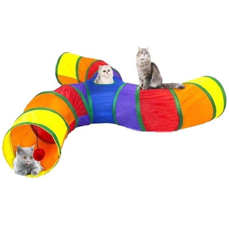 Collapsible Cat Tunnel with Peek Hole - Interactive Pet Toy