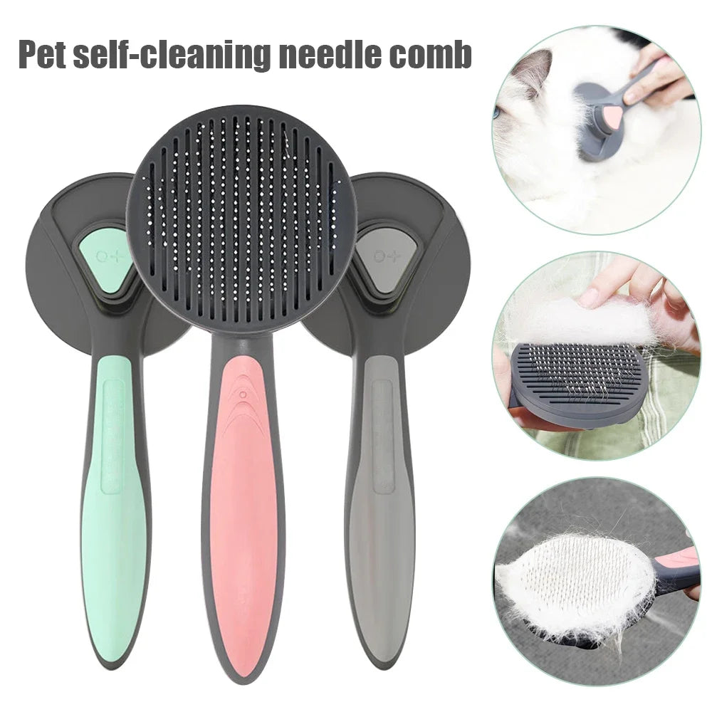 Self-Cleaning Pet Grooming Comb - Hair Remover for Cats & Dogs